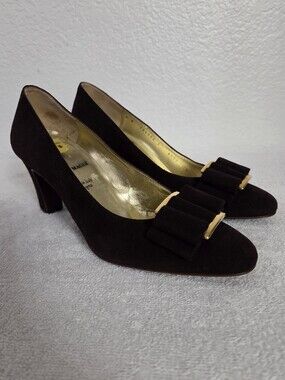 Bruno Magli Dark Brown Suede High Heels Women's Size 5